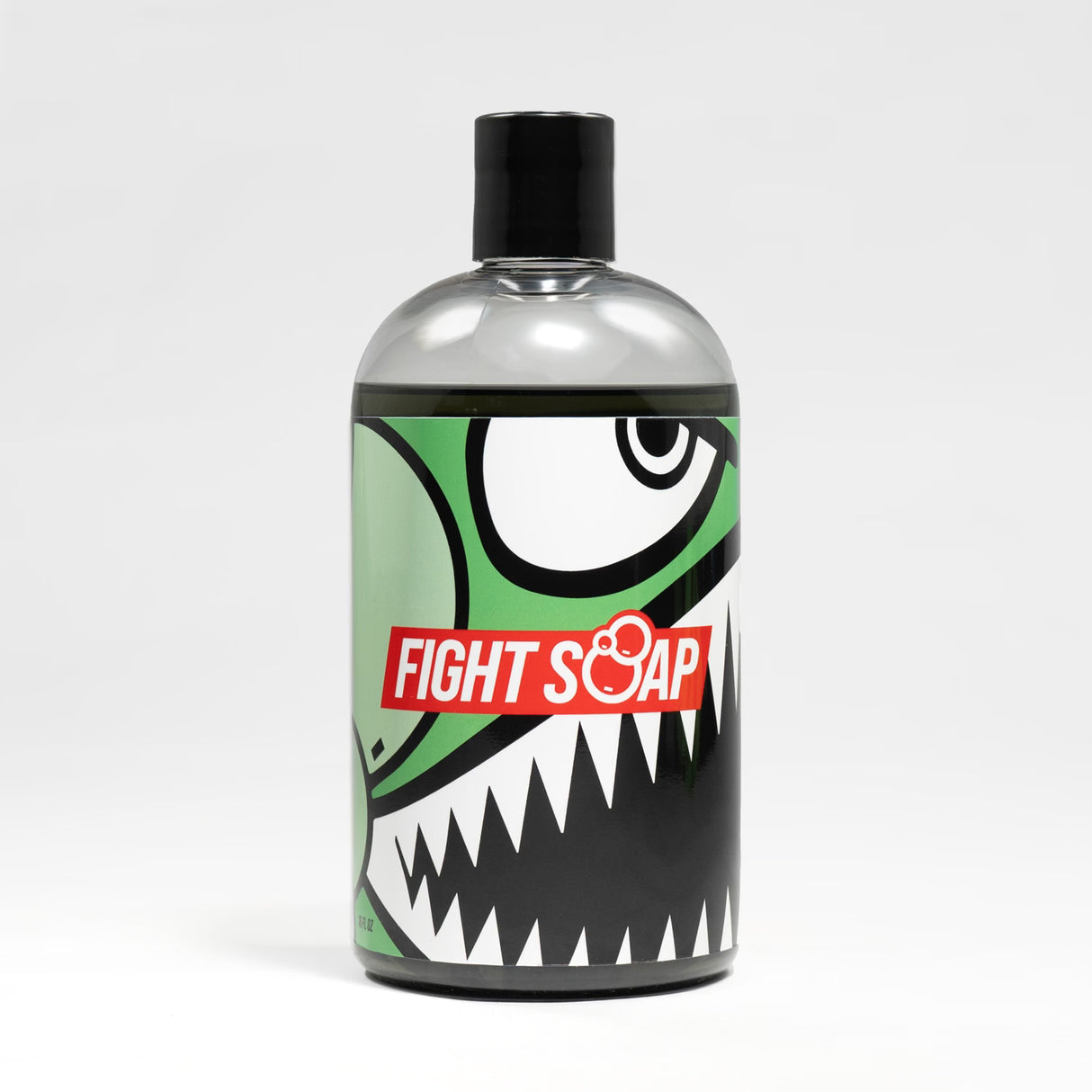 Mat Mojito Fight Soap body wash bottle featuring a playful, cartoon-style monster design with green, black, and white colors.